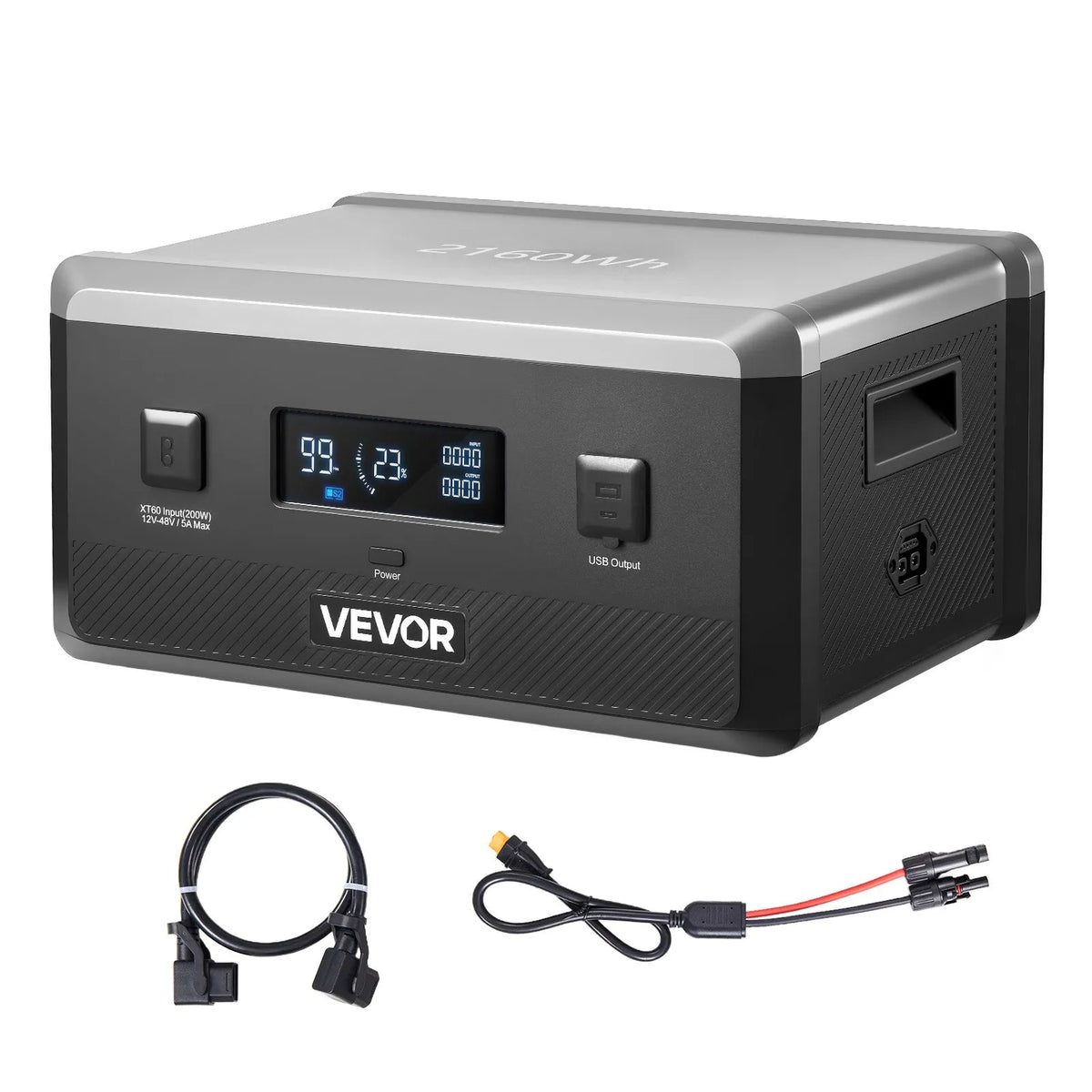 VEVOR папильду акумуляторы портативные электростационарные, 2160 Wh LiFePO4 паплашинаса акумуляторы ар 3 izejas pieslēgvietām lietošanai mājās, kempingā, ceļojumos un ārkārtas situācijās