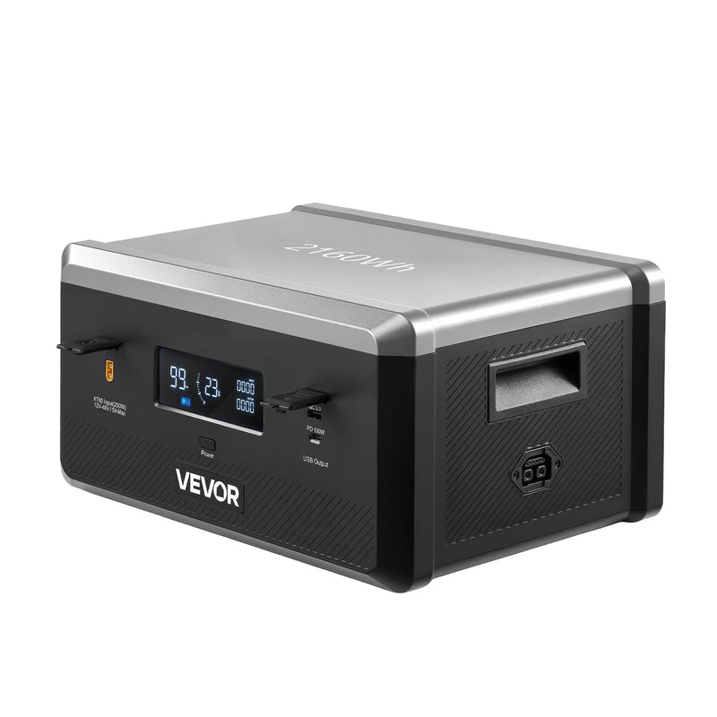 VEVOR папильду акумуляторы портативные электростационарные, 2160 Wh LiFePO4 паплашинаса акумуляторы ар 3 izejas pieslēgvietām lietošanai mājās, kempingā, ceļojumos un ārkārtas situācijās