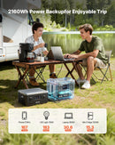 VEVOR папильду акумуляторы портативные электростационарные, 2160 Wh LiFePO4 паплашинаса акумуляторы ар 3 izejas pieslēgvietām lietošanai mājās, kempingā, ceļojumos un ārkārtas situācijās