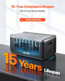 VEVOR папильду акумуляторы портативные электростационарные, 2160 Wh LiFePO4 паплашинаса акумуляторы ар 3 izejas pieslēgvietām lietošanai mājās, kempingā, ceļojumos un ārkārtas situācijās