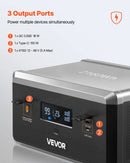 VEVOR папильду акумуляторы портативные электростационарные, 2160 Wh LiFePO4 паплашинаса акумуляторы ар 3 izejas pieslēgvietām lietošanai mājās, kempingā, ceļojumos un ārkārtas situācijās