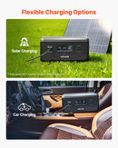 VEVOR папильду акумуляторы портативные электростационарные, 2160 Wh LiFePO4 паплашинаса акумуляторы ар 3 izejas pieslēgvietām lietošanai mājās, kempingā, ceļojumos un ārkārtas situācijās