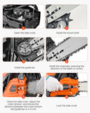 VEVOR 58 cm³ benzīna motorzāģis ar 508 mm sliedi, 2,7 ZS jauda, neslīdošs rokturis, divas tvertnes, koksnes griešanai, koku apzāģēšanai un teritorijas attīrīšanai