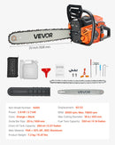 VEVOR 62 cm³ benzīna motorzāģis, 50,8 cm sliede, 3,6 ZS
