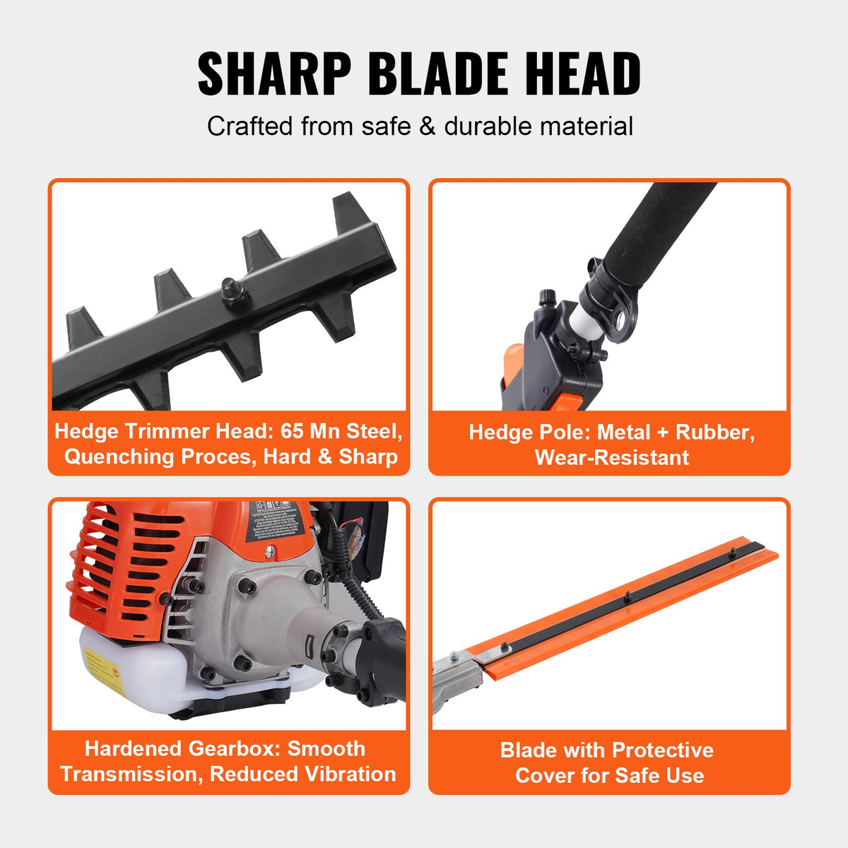 VEVOR petrol garden tool 6 in 1 52 cc – trimmer, hedge trimmer, brush cutter, pole saw