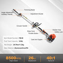 VEVOR 40 cm 26CC 2 ciklu gāzes dzinēja dzīvžogu griezējs, gāzes dzinēja staba dzīvžogu griezējs