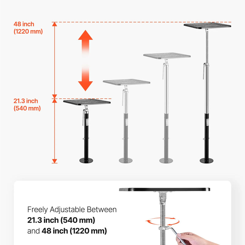VEVOR RV izvelkamās daļas atbalsta domkrati, 2 gab., kempera slide-out līmeņošanas domkrati no pulverkrāsota tērauda, paredzēti RV, kemperiem un ceļojumu piekabēm, celtspēja līdz 453,6 kg, regulējams augstums 541–1219 mm