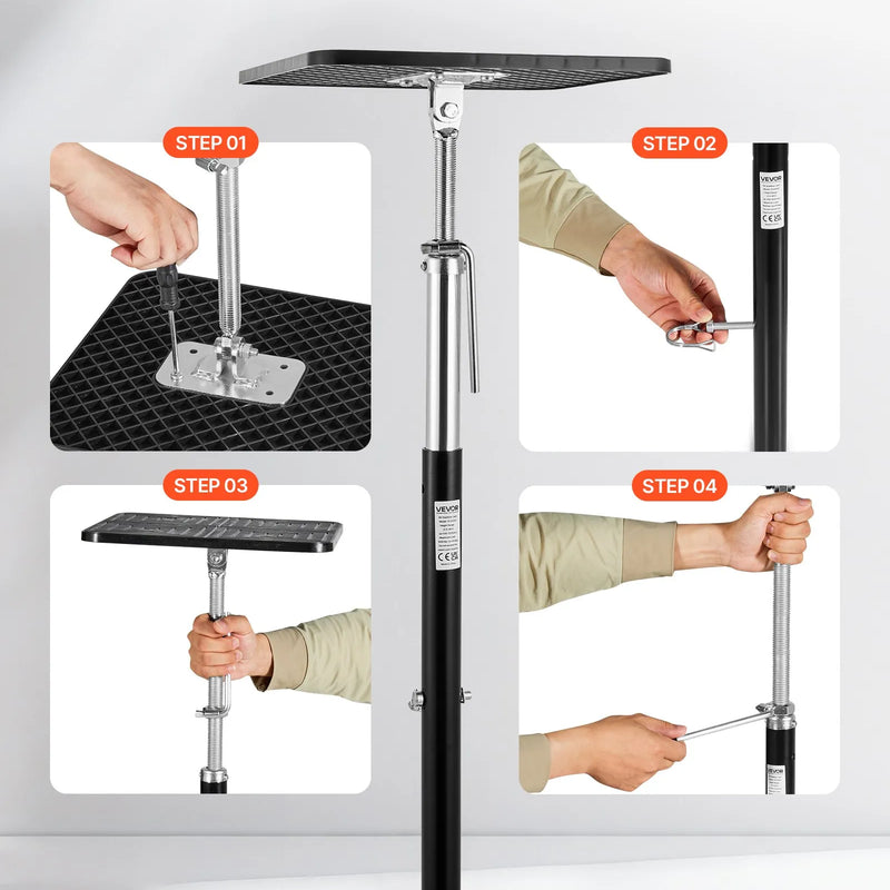 VEVOR RV izvelkamās daļas atbalsta domkrati, 2 gab., kempera slide-out līmeņošanas domkrati no pulverkrāsota tērauda, paredzēti RV, kemperiem un ceļojumu piekabēm, celtspēja līdz 453,6 kg, regulējams augstums 541–1219 mm