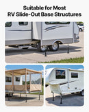 VEVOR RV izvelkamās daļas atbalsta domkrati, 2 gab., kempera slide-out līmeņošanas domkrati no pulverkrāsota tērauda, paredzēti RV, kemperiem un ceļojumu piekabēm, celtspēja līdz 453,6 kg, regulējams augstums 541–1219 mm