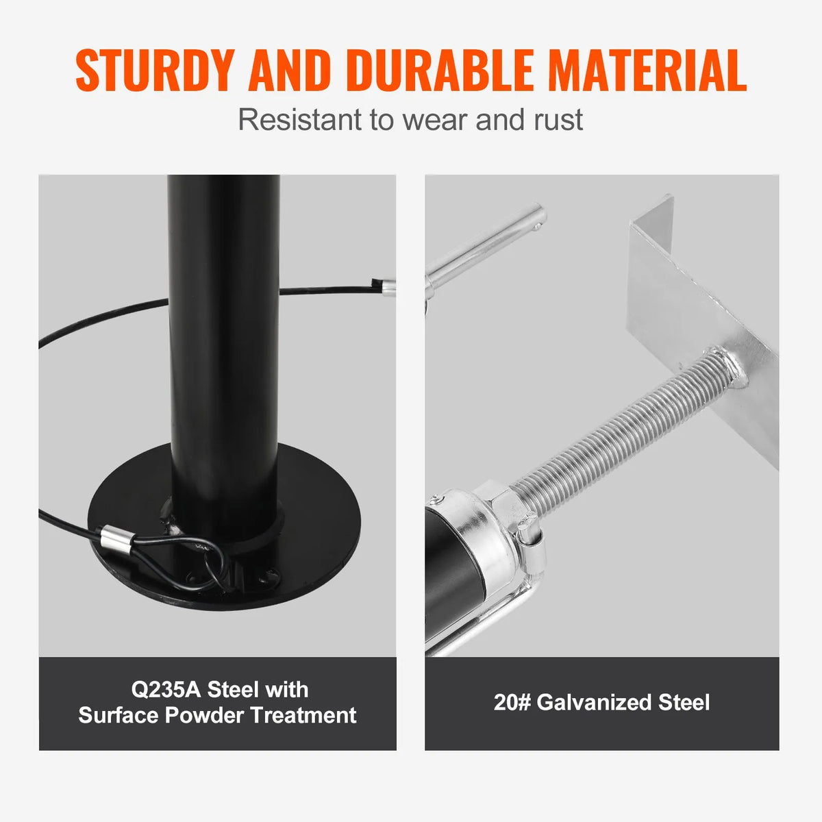 VEVOR RV izbīdāmās sekcijas atbalsta domkrati, 2268 kg nestspēja katram balstam, regulējams augstums 50,8–121,9 cm, smagas slodzes stabilizatori kemperiem, dzīvojamajiem automobiļiem un ceļojumu piekabēm