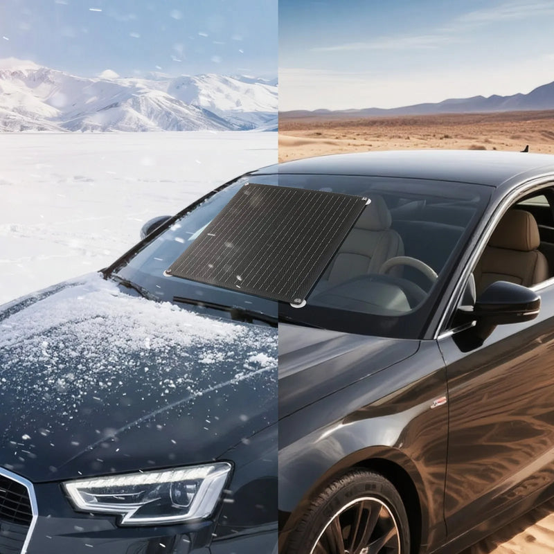 VEVOR 30 W 12 V saules paneļa akumulatora lādētājs, uzturošās uzlādes saules lādētājs ar iebūvētu viedo kontrolieri un 3 pieslēguma kabeļiem, IP67 ūdensizturīgs, pārnēsājams kemperiem, automašīnām, motocikliem, laivām un furgoniem