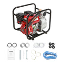 VEVOR 4-taktu benzīna ūdens sūknis, 7,6 cm ieplūde/izplūde, 5,2 kW (7 ZS), 1003,5 l/min plūsma, 43,3 m pacēlums, 6,7 m sūkšana, ar 7,6 m šļūteni apūdeņošanai un baseinu ūdens maiņai, EPA sertificēts.