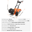 VEVOR 212 cm³ 4-taktu benzīna kultivators ar 4 regulējamām tērauda aizmugures dakšām zālāju, dārzu un lauka augsnes apstrādei