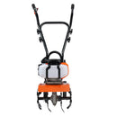 VEVOR 43 cm³ 2-taktu benzīna kultivators ar 4 regulējamām tērauda priekšējām dakšām zālāju, dārzu un lauka augsnes apstrādei