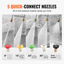 VEVOR Benzīna augstspiediena mazgātājs 3950 PSI, 10 l/min, 2,6 GPM ar 5 sprauslu komplektu automašīnām