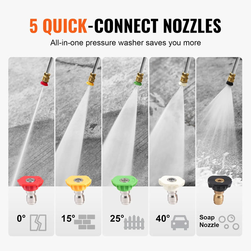 Benzīna augstspiediena mazgātājs 303 bar, 15 l/min, ar 5 sprauslu komplektu automašīnām