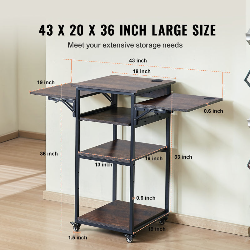 VEVOR 4 līmeņu pārvietojams siltumspiedes galds ar uzlādes staciju