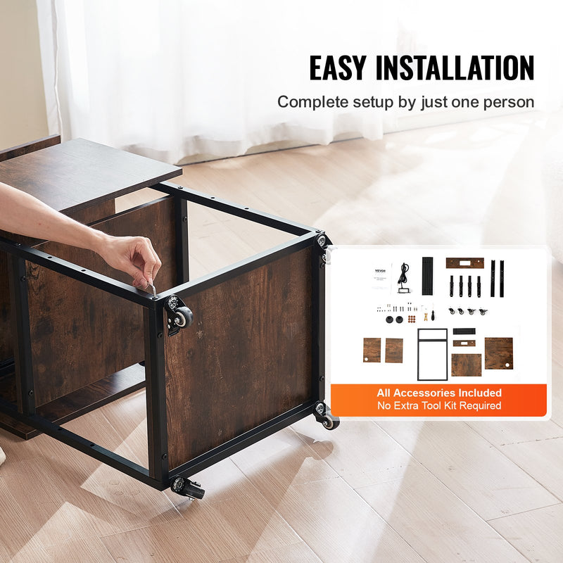 VEVOR 4 līmeņu pārvietojams siltumspiedes galds ar uzlādes staciju