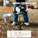 Benzīna bedrīšu rakšanas urbis 52CC 1450W ar 152 mm un 254 mm urbja uzgaļiem un 3 pagarinājuma stieņiem