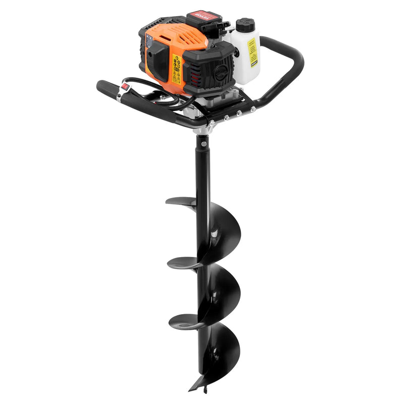Benzīna bedrīšu rakšanas urbis 63CC 2400W ar 203 mm urbja uzgali un 1 pagarinājuma stieni