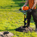 Benzīna bedrīšu rakšanas urbis 63CC 2400W ar 203 mm urbja uzgali un 1 pagarinājuma stieni