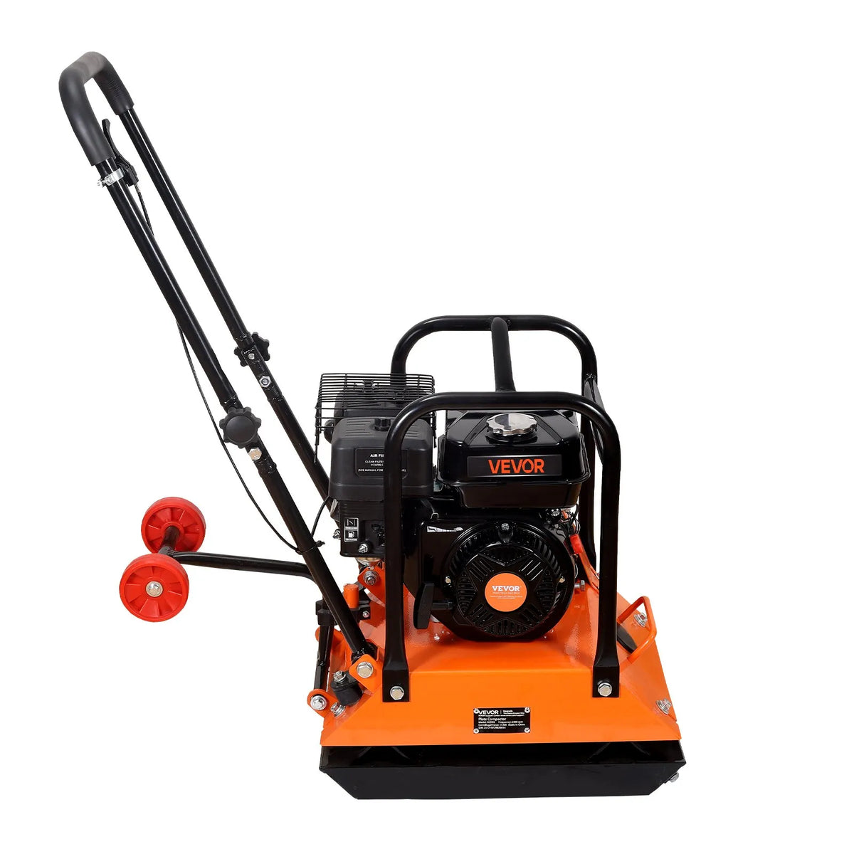 VEVOR vibroplate ar 6,5 ZS 212 cm³ benzīna dzinēju, 6400 vibrācijas/min, 15 kN blietēšanas spēks, 53 × 40 cm plāksne, pašgājēja augsnes blietētājs bruģim, asfaltam, pamatiem un gruntij - ZEMLETES.LV