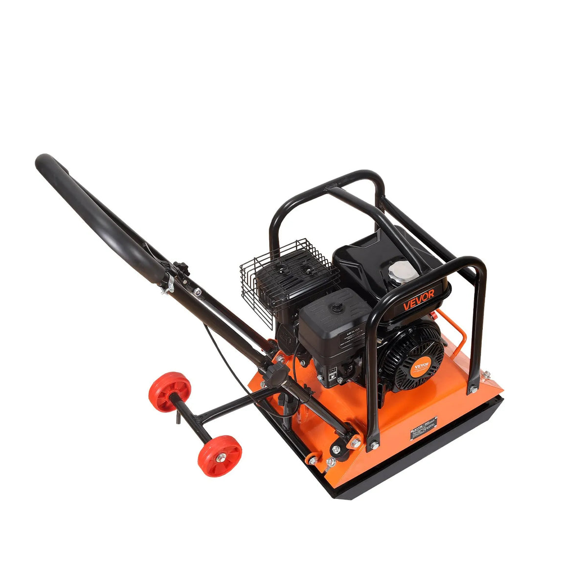 VEVOR vibroplate ar 6,5 ZS 212 cm³ benzīna dzinēju, 6400 vibrācijas/min, 15 kN blietēšanas spēks, 53 × 40 cm plāksne, pašgājēja augsnes blietētājs bruģim, asfaltam, pamatiem un gruntij - ZEMLETES.LV