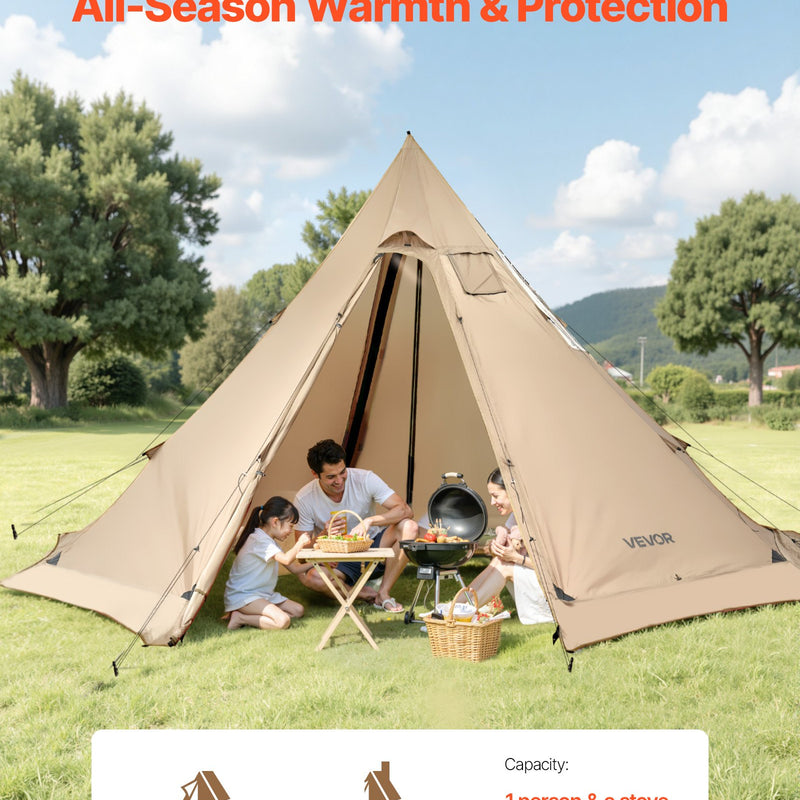 Ziemas telts 4–6 personām ar krāsns izvadu, ūdensnecaurlaidīga kokvilnas kempinga telts, viegla 4 sezonu patversme pārgājieniem, makšķerēšanai un kempingam, L izmērs