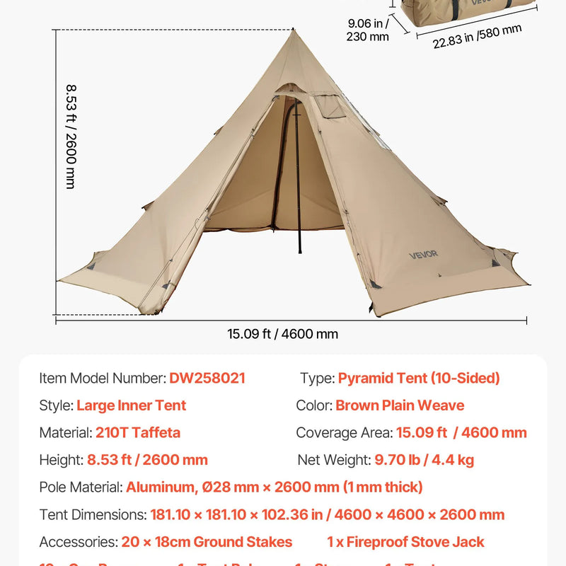 Ziemas telts 4–6 personām ar krāsns izvadu, ūdensnecaurlaidīga kokvilnas kempinga telts, viegla 4 sezonu patversme pārgājieniem, makšķerēšanai un kempingam, L izmērs