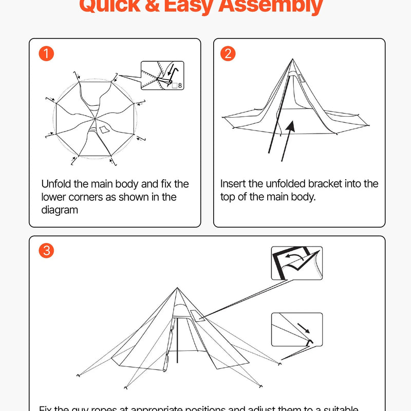 Telts ar krāsns izvadu 4 personām – kempinga tipa tipiju telts ar iekšējo telti, sniega aizsargmali un vieglu uzstādīšanu. Piemērota ziemas kempingam, makšķerēšanai un pārgājieniem. Ūdensnecaurlaidīga, četru sezonu lietošanai paredzēta pārnēsājama telts.