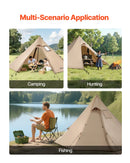 Divvietīga ziemas tipija telts ar krāsns izvadu, ūdensnecaurlaidīga kokvilnas kempinga telts, viegla 4 sezonu pārgājienu un makšķerēšanas telts, pārnēsājama S izmēra āra patversme