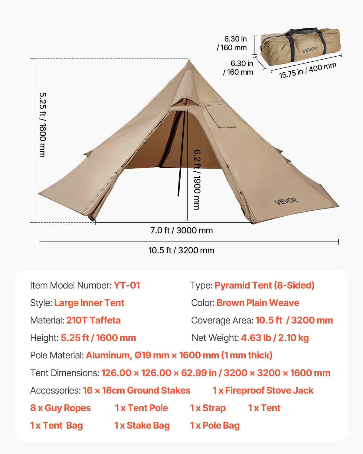 Two-person winter tipi tent with stove jack, waterproof cotton camping tent, lightweight 4-season hiking and fishing tent, portable S size outdoor shelter