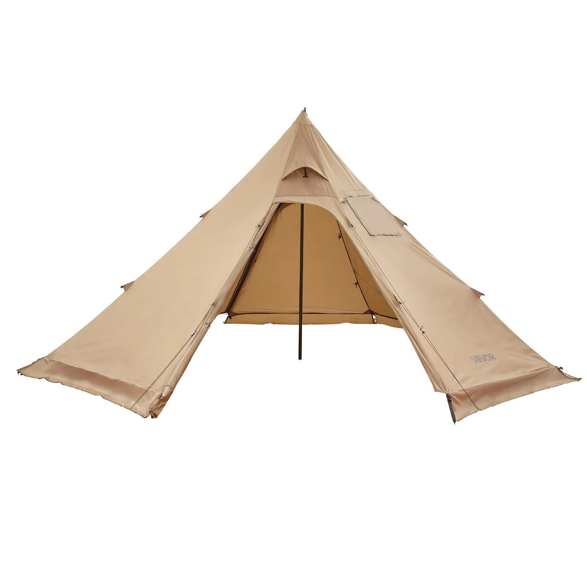 Winter Tipi Tent 4 Person with Stove Jack, Waterproof Portable Cotton Canvas 4 Season Tent for Hiking, Fishing and Camping, Size M