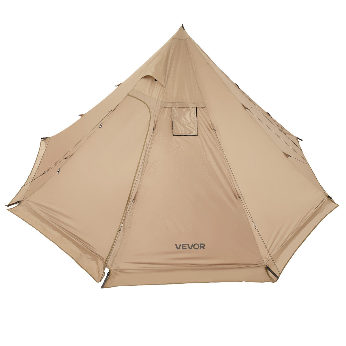 Winter Tipi Tent 4 Person with Stove Jack, Waterproof Portable Cotton Canvas 4 Season Tent for Hiking, Fishing and Camping, Size M