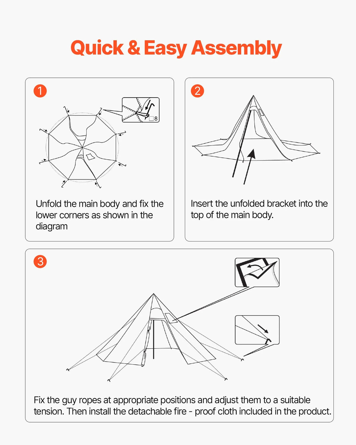 Winter Tipi Tent 4 Person with Stove Jack, Waterproof Portable Cotton Canvas 4 Season Tent for Hiking, Fishing and Camping, Size M