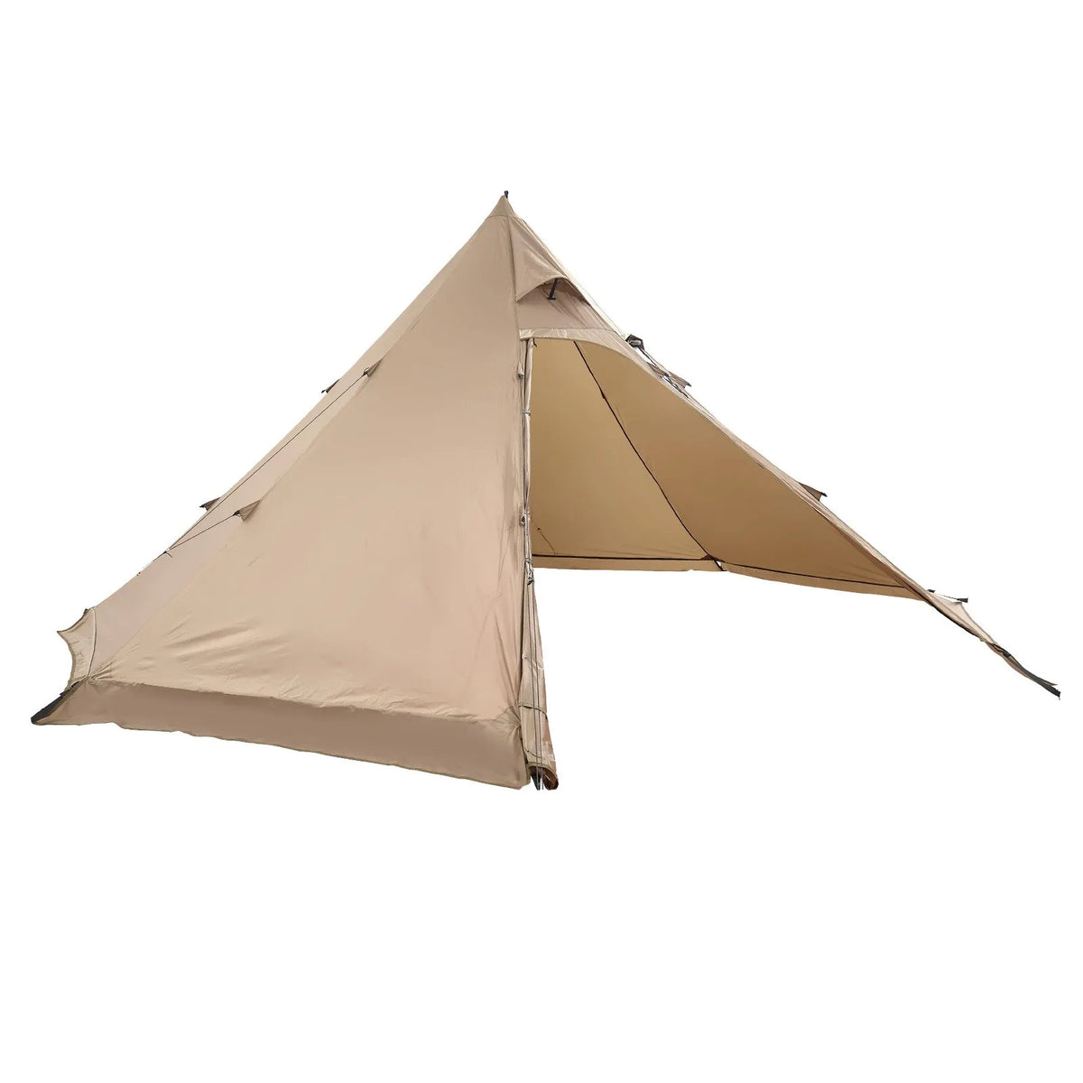 Winter Tipi Tent 4 Person with Stove Jack, Waterproof Portable Cotton Canvas 4 Season Tent for Hiking, Fishing and Camping, Size M