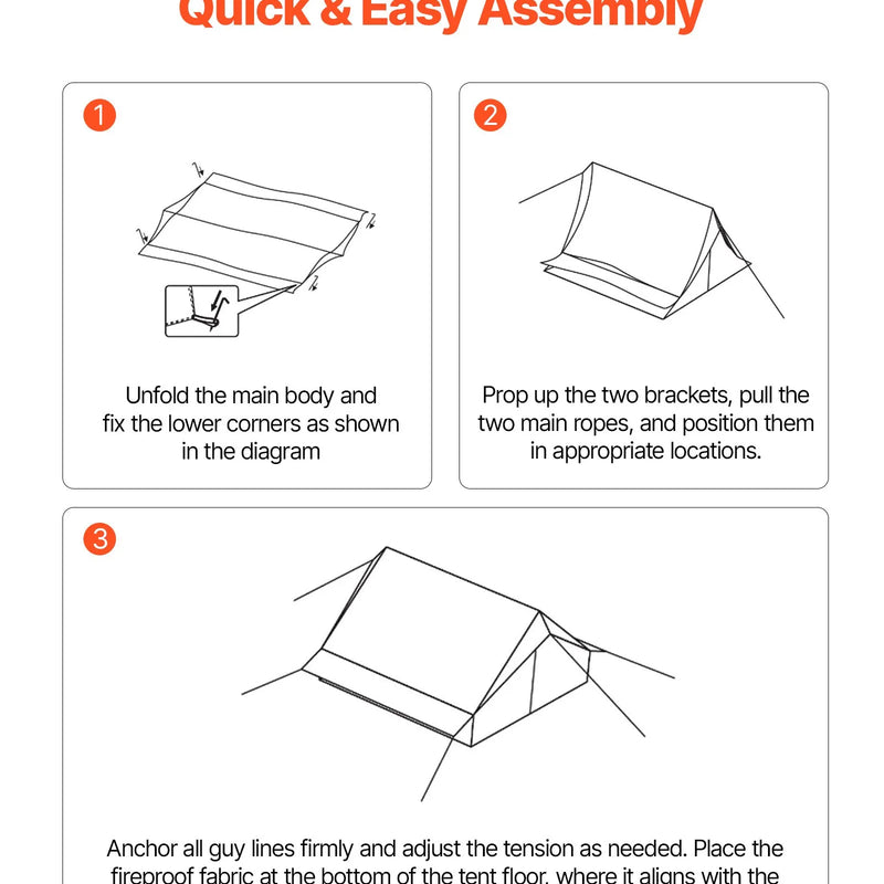 Kempinga telts 2 personām ar plīts izvadu un stieņiem, ūdensnecaurlaidīga ziemas telts ar ugunsdrošu grīdas paklāju, pārnēsājama četru sezonu telts pārgājieniem, makšķerēšanai, medībām un ceļošanai