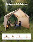 Divvietīgs kempinga telts ar krāsns izvadu, ūdensnecaurlaidīgs ziemas 4 sezonu patvērums ar ventilācijas atverēm, viegls un pārnēsājams pārgājieniem, makšķerēšanai un medībām