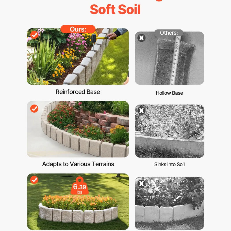 Макслига akmens zāliena apmale 120 × 23 см, izturīga pret izbalēšanu