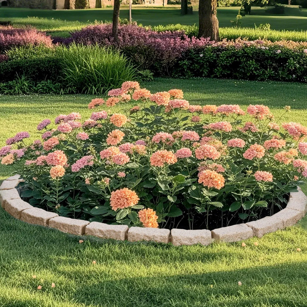 VEVOR Decorative Garden Edging Stone Imitation 117.9 × 5.6 cm, Flexible Brick-Sized Garden Border with Fixing Pegs, Fade-Resistant Lawn and Garden Edging for Driveways and Pathways, Brown