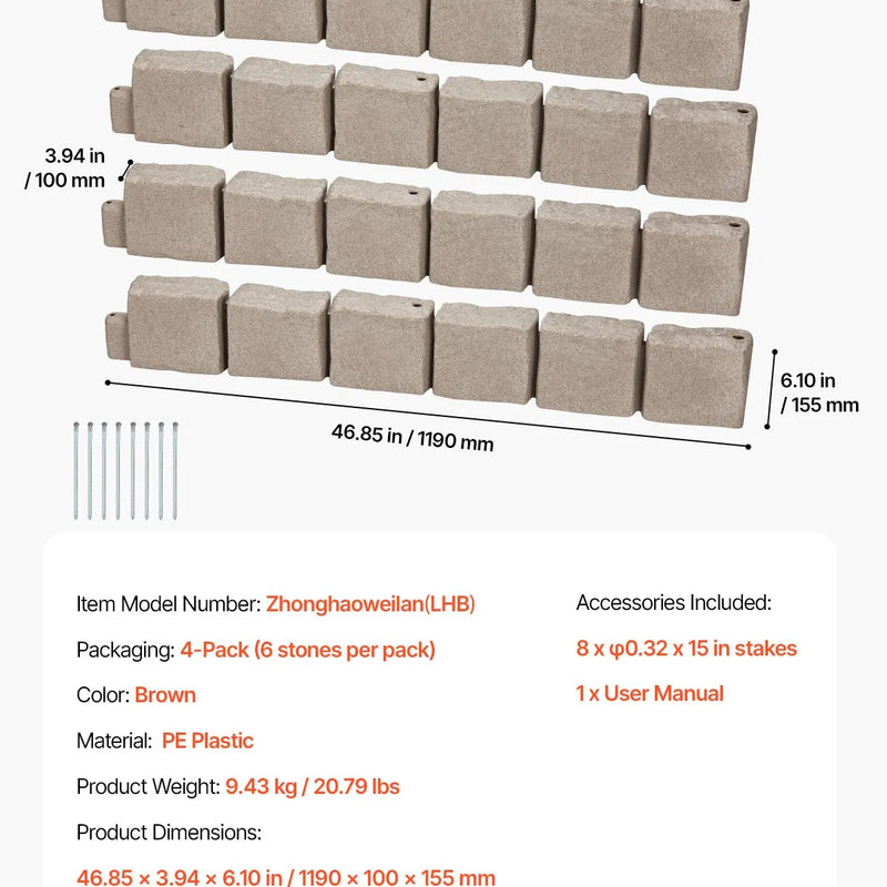 Akmens imitācijas apmale 1188 × 99 мм, izturīga pret izbalēšanu