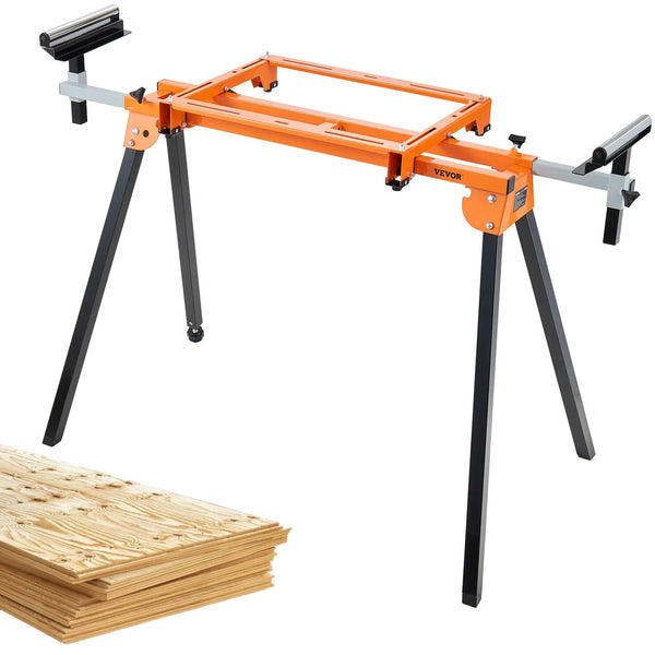 VEVOR 2000 mm miter zāģa statīvs ar viengabala stiprinājumiem, slīdošu sliedi, 150 kg slodze