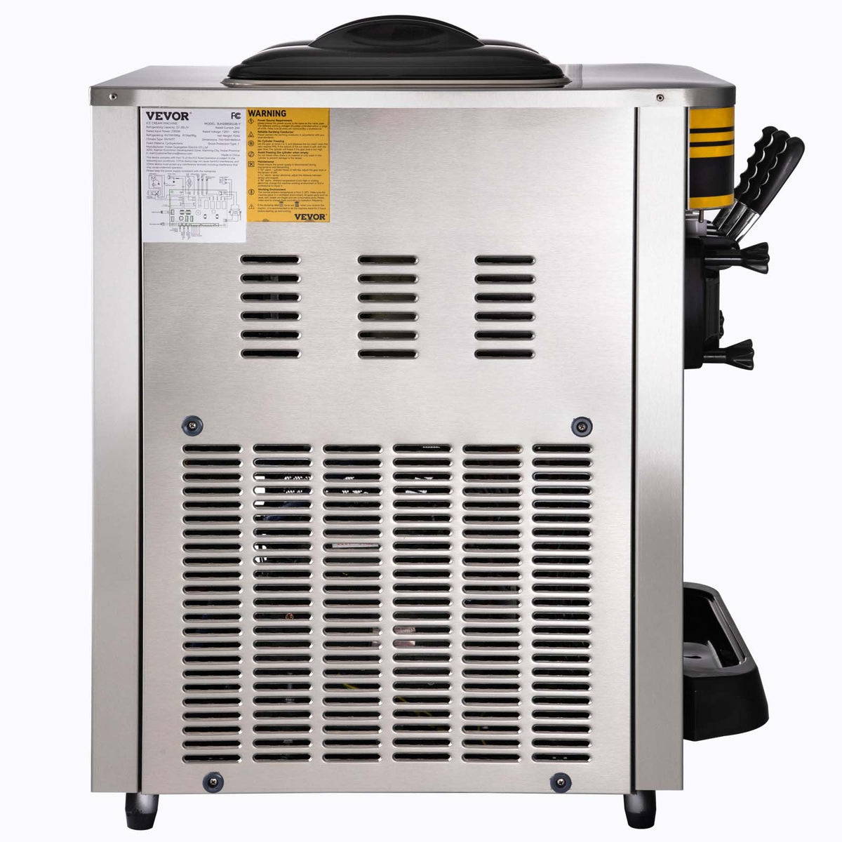 VEVOR Commercial Soft Serve Ice Cream Machine 22–30 l/h, 2350 W, 2 × 6 l Hoppers, LCD Panel, Frozen Yogurt