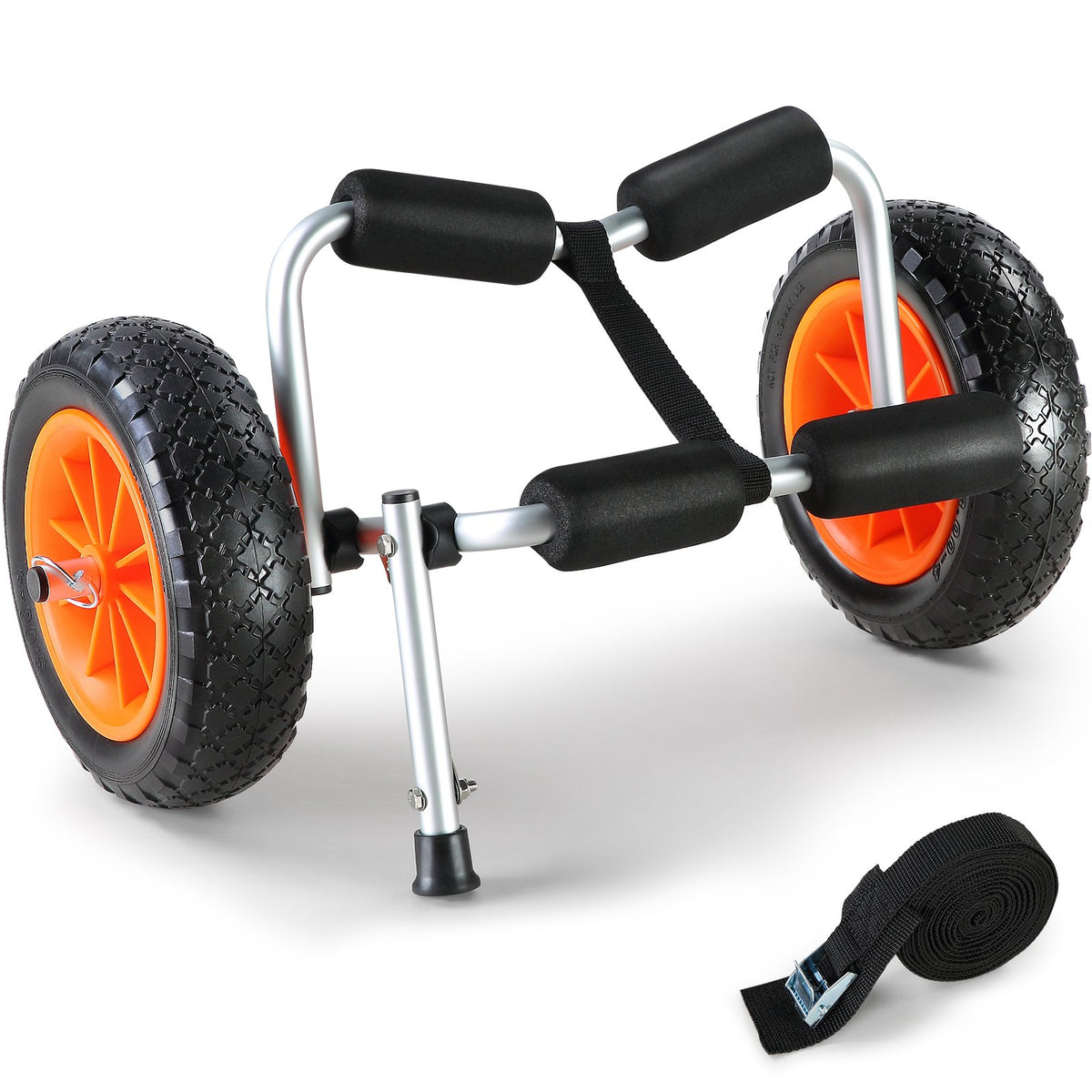 VEVOR Kayak Cart 113 kg, Foldable, 254 mm Pneumatic Wheels, Non-slip Base, Carrying Strap