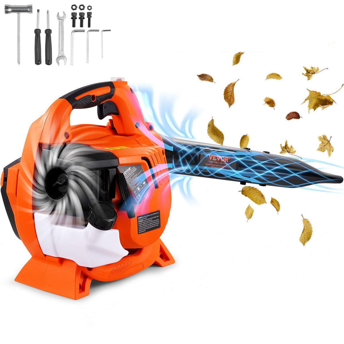VEVOR Petrol Hand Leaf Blower 26 cm³, 2 in 1, 722 m³/h, 70 m/s