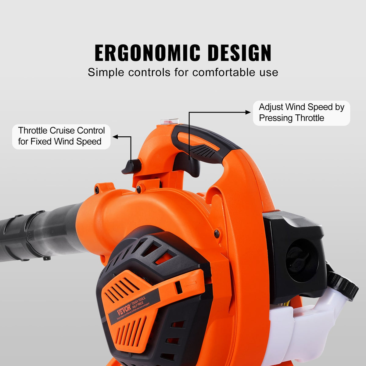 VEVOR Petrol Hand Leaf Blower 26 cm³, 2 in 1, 722 m³/h, 70 m/s