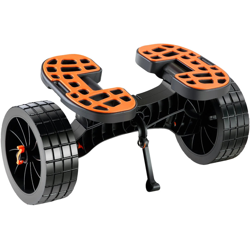 VEVOR smagās slodzes kajaka rati, kravnesība 145 kg, noņemami, ar 254 mm pilnriepu riteņiem, regulējamiem stiprinājumiem un neslīdošu balsta kāju, piemēroti kajakiem, kanoe, SUP dēļiem, peldošajiem paklājiem un plakandibenēm
