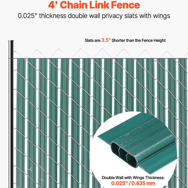 Metāla sieta žoga privātuma lameles ar dubulto sienu un malām, 122 cm augstam žogam