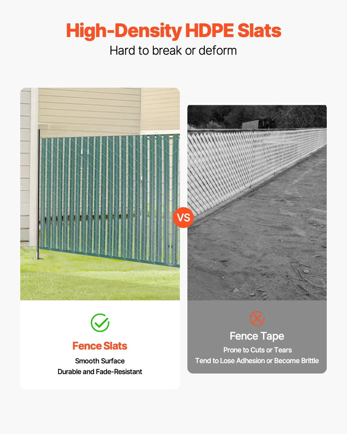 Metal mesh fence privacy slats with double wall and edges, for 122 cm high fence