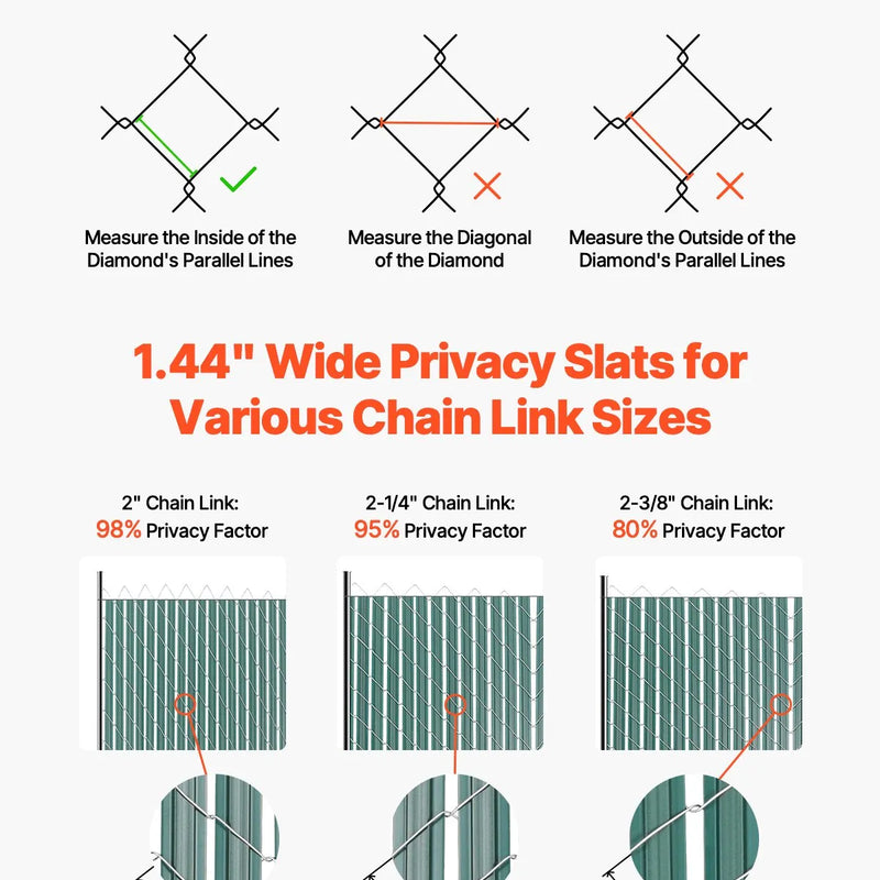 Metāla sieta žoga privātuma lameles ar dubulto sienu un malām, 122 cm augstam žogam